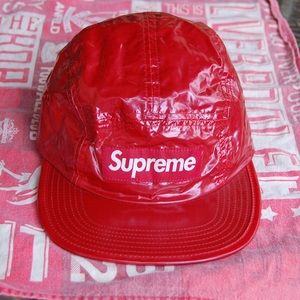 Supreme Coated Linen Camp Cap Red